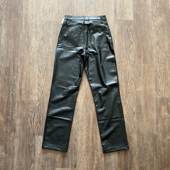 Abercrombie & Fitch Leather 90s Straight Pants - Picture 4 of 5